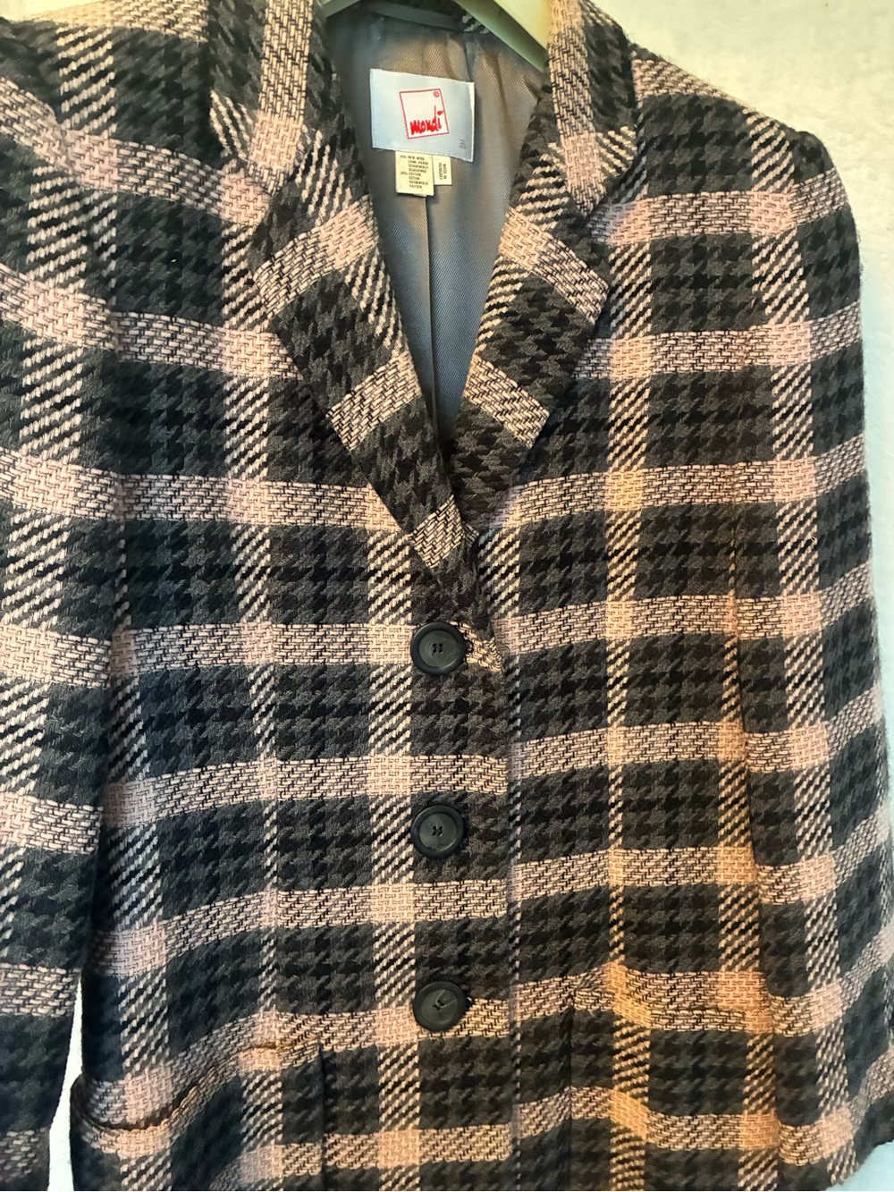Mondi Wool-Cotton Plaid Blazer